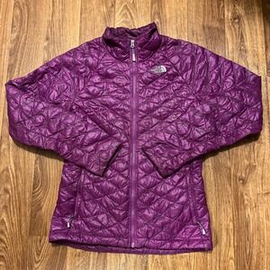The North Face Quilted Puffer Jacket Women XS‎ Purple Lightweight Full Zip